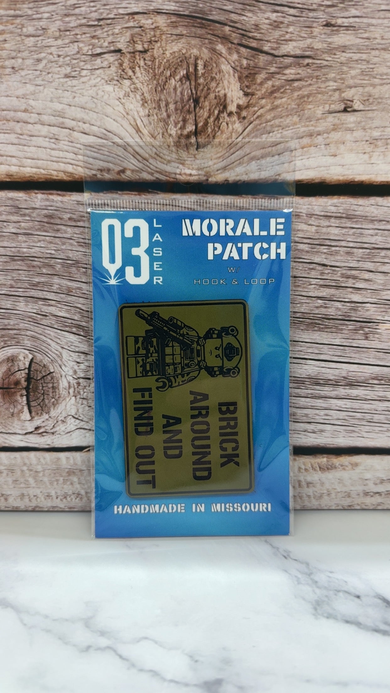 Brick Around Find Out Funny Morale Patch | Made in USA | VELCRO® Brand Hook Backing
