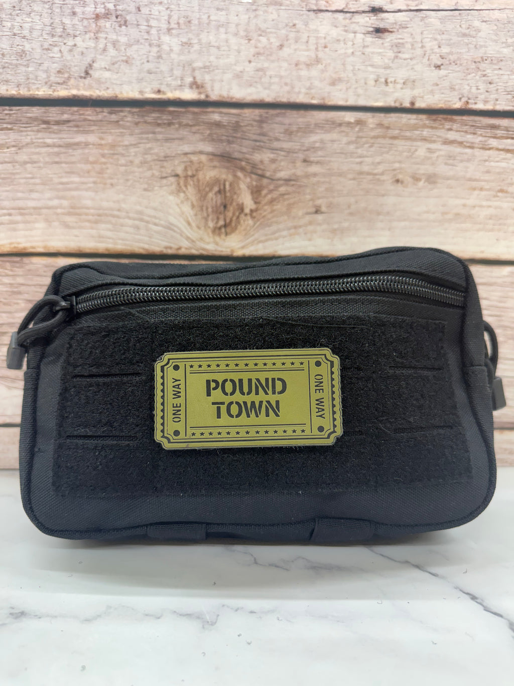 Ticket to Pound Town Funny Morale Patch | Made in USA | VELCRO® Brand Hook Backing