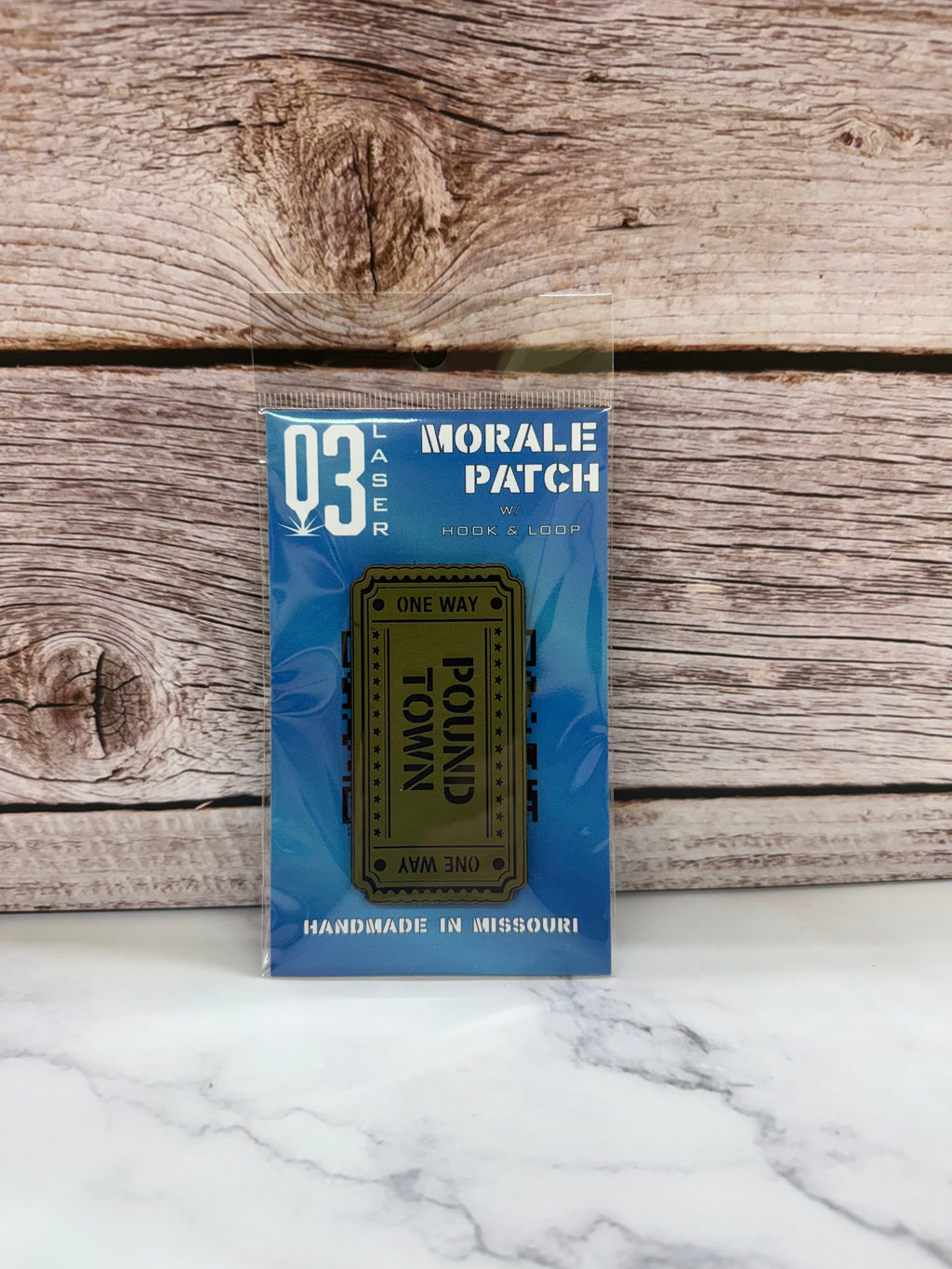 Ticket to Pound Town Funny Morale Patch | Made in USA | VELCRO® Brand Hook Backing