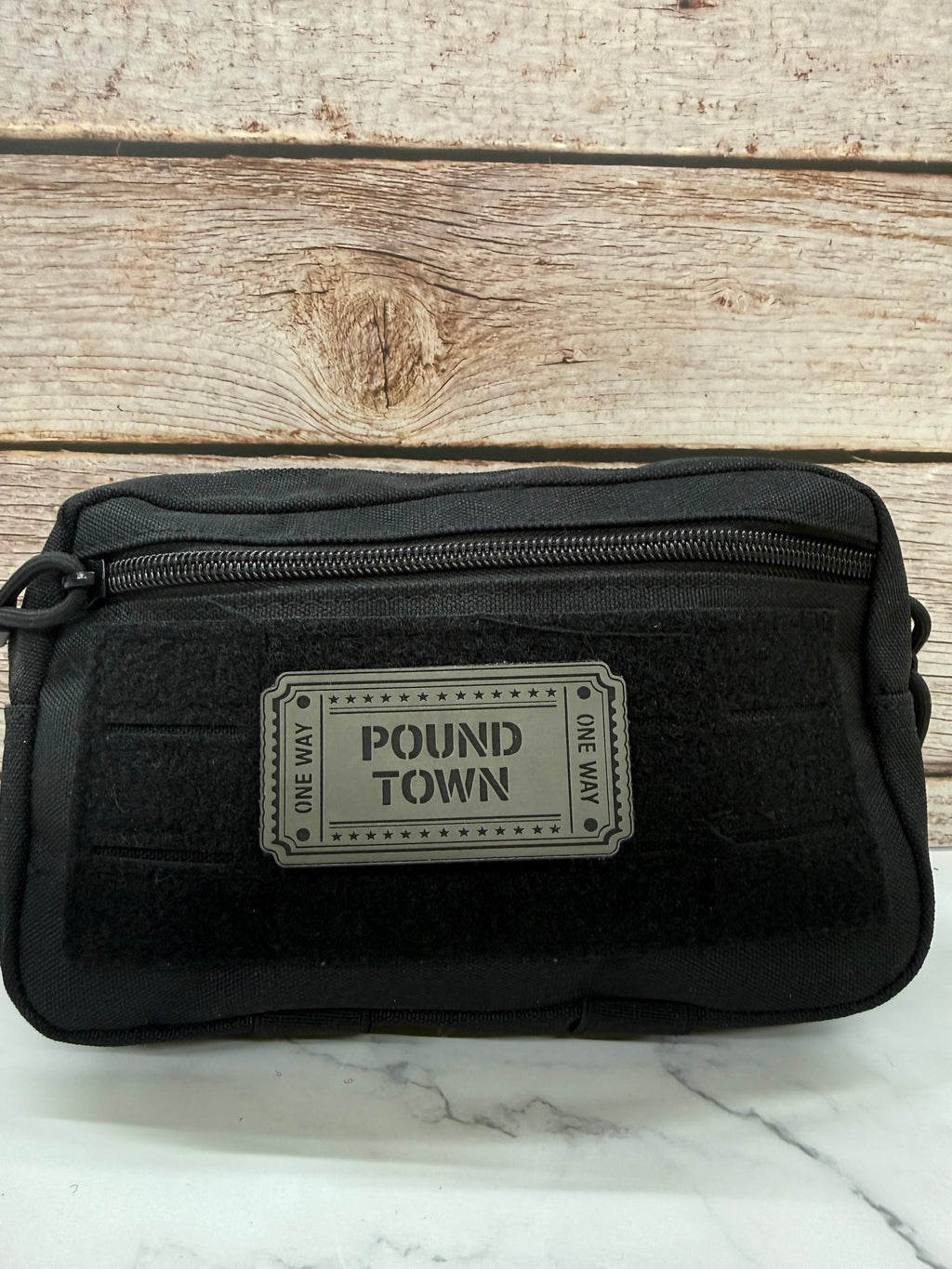 Ticket to Pound Town Funny Morale Patch | Made in USA | VELCRO® Brand Hook Backing