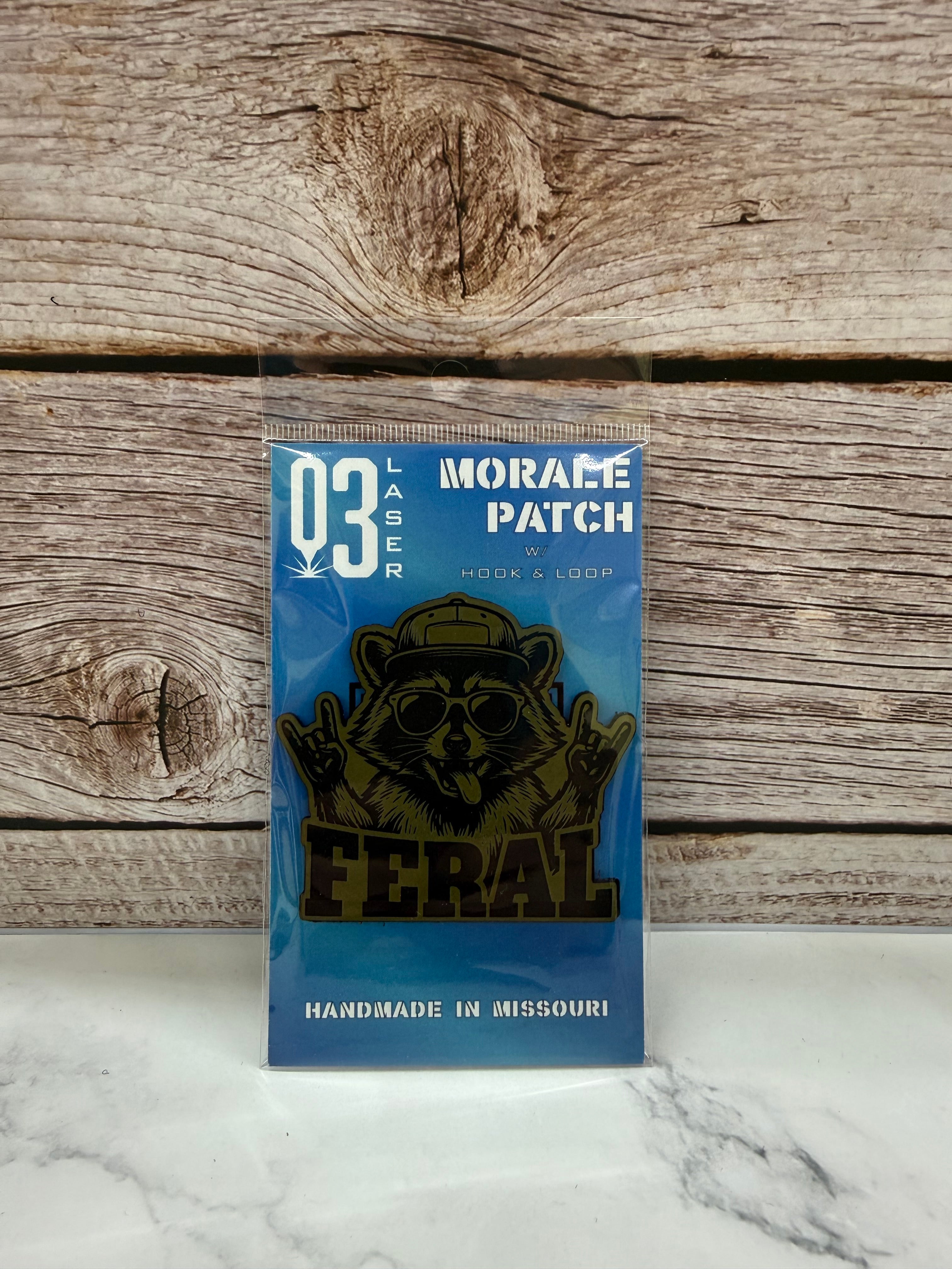 Feral Raccoon Funny Morale Patch | Made in USA | VELCRO® Brand Hook Backing