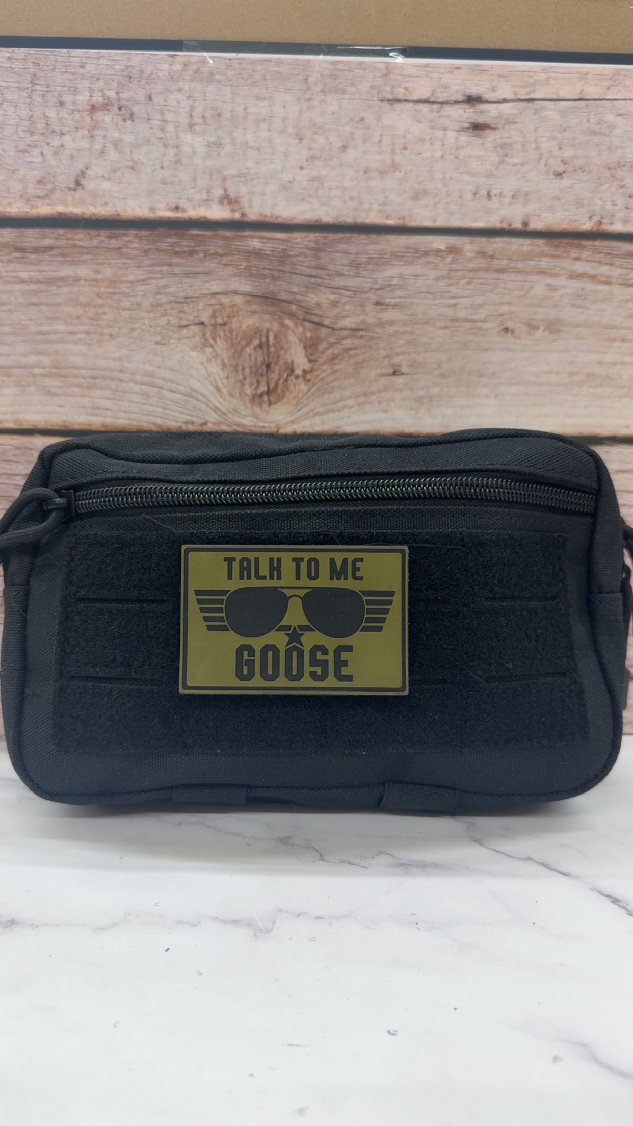 Talk to Me Goose Funny Morale Patch | Made in USA | VELCRO® Brand Hook Backing