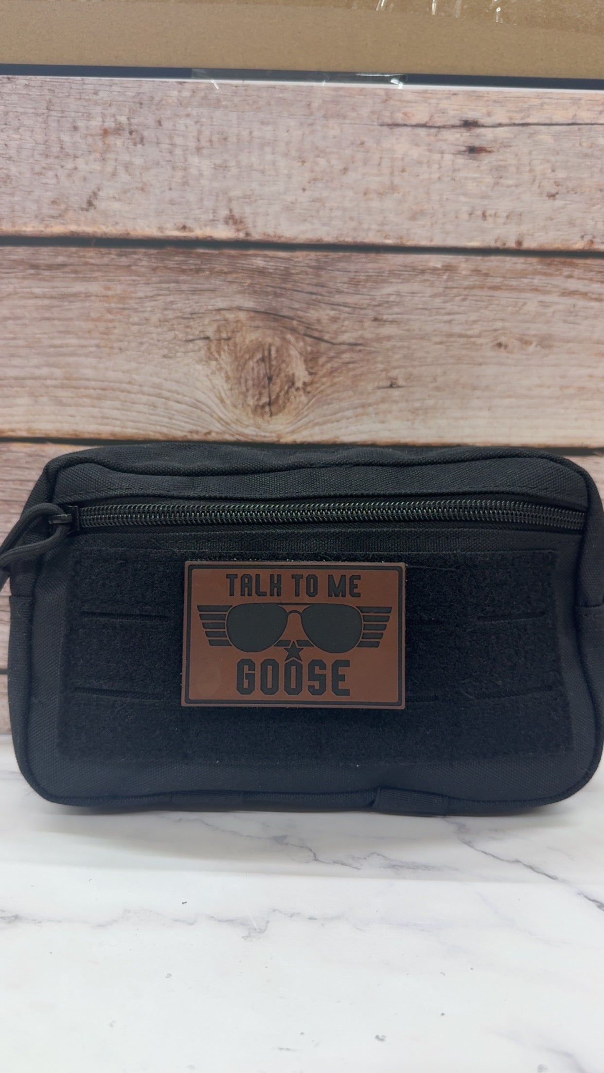 Talk to Me Goose Funny Morale Patch | Made in USA | VELCRO® Brand Hook Backing