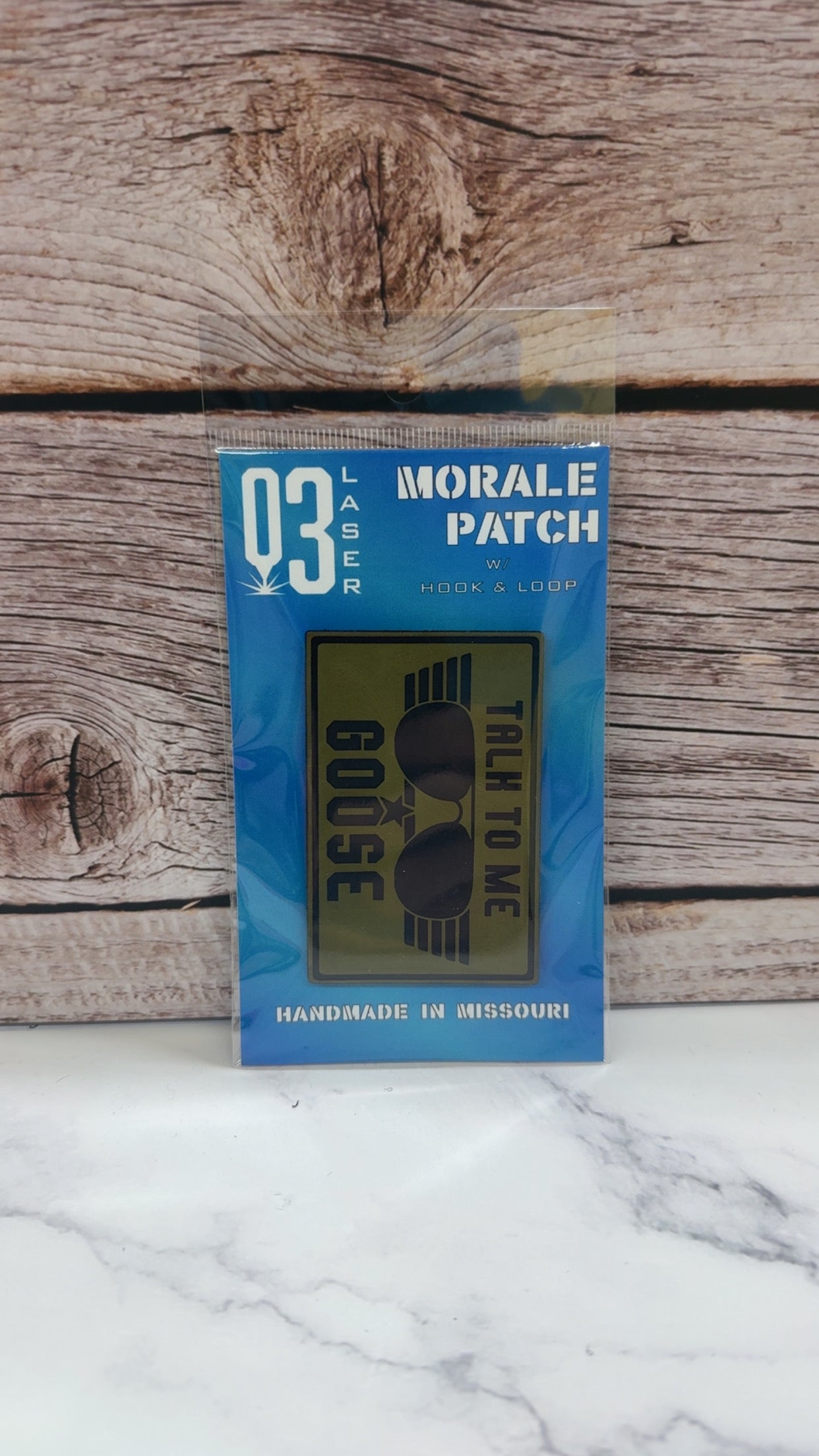 Talk to Me Goose Funny Morale Patch | Made in USA | VELCRO® Brand Hook Backing