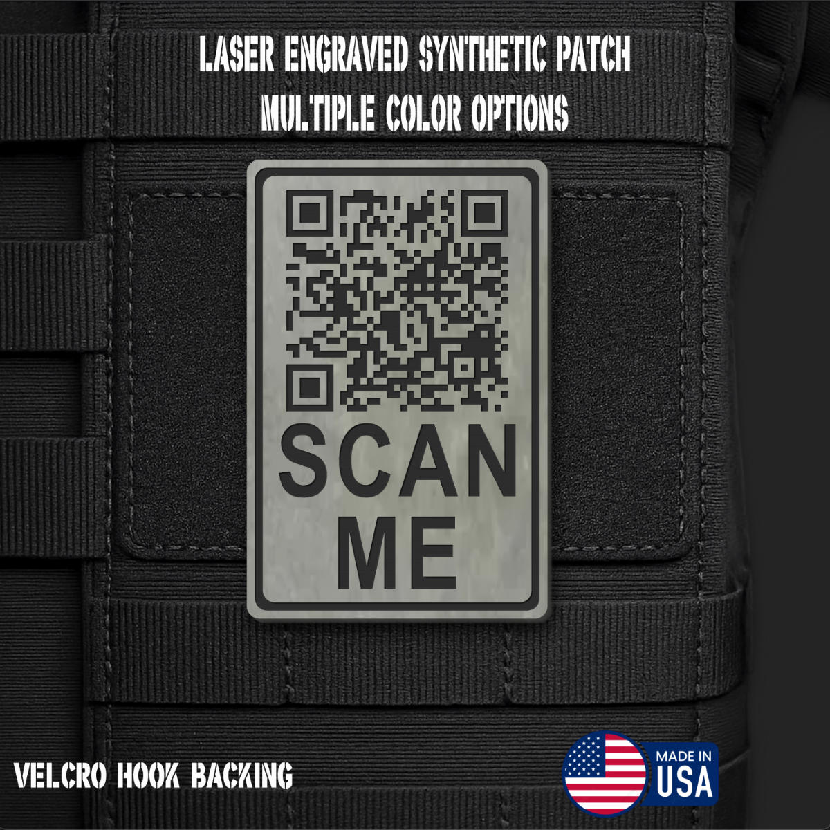 Scan Me Rick Roll Morale Patch | Made in USA | VELCRO® Brand Hook Backing