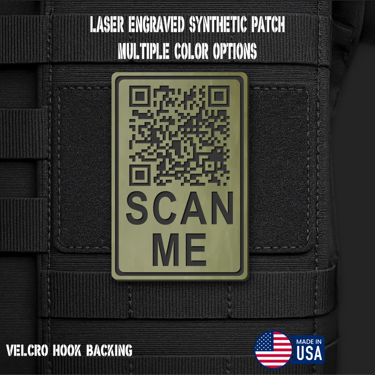 Scan Me Rick Roll Morale Patch | Made in USA | VELCRO® Brand Hook Backing