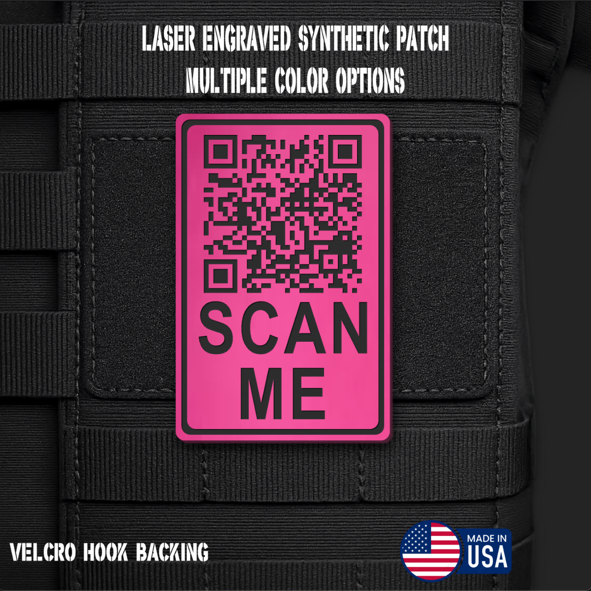 Scan Me Rick Roll Morale Patch | Made in USA | VELCRO® Brand Hook Backing