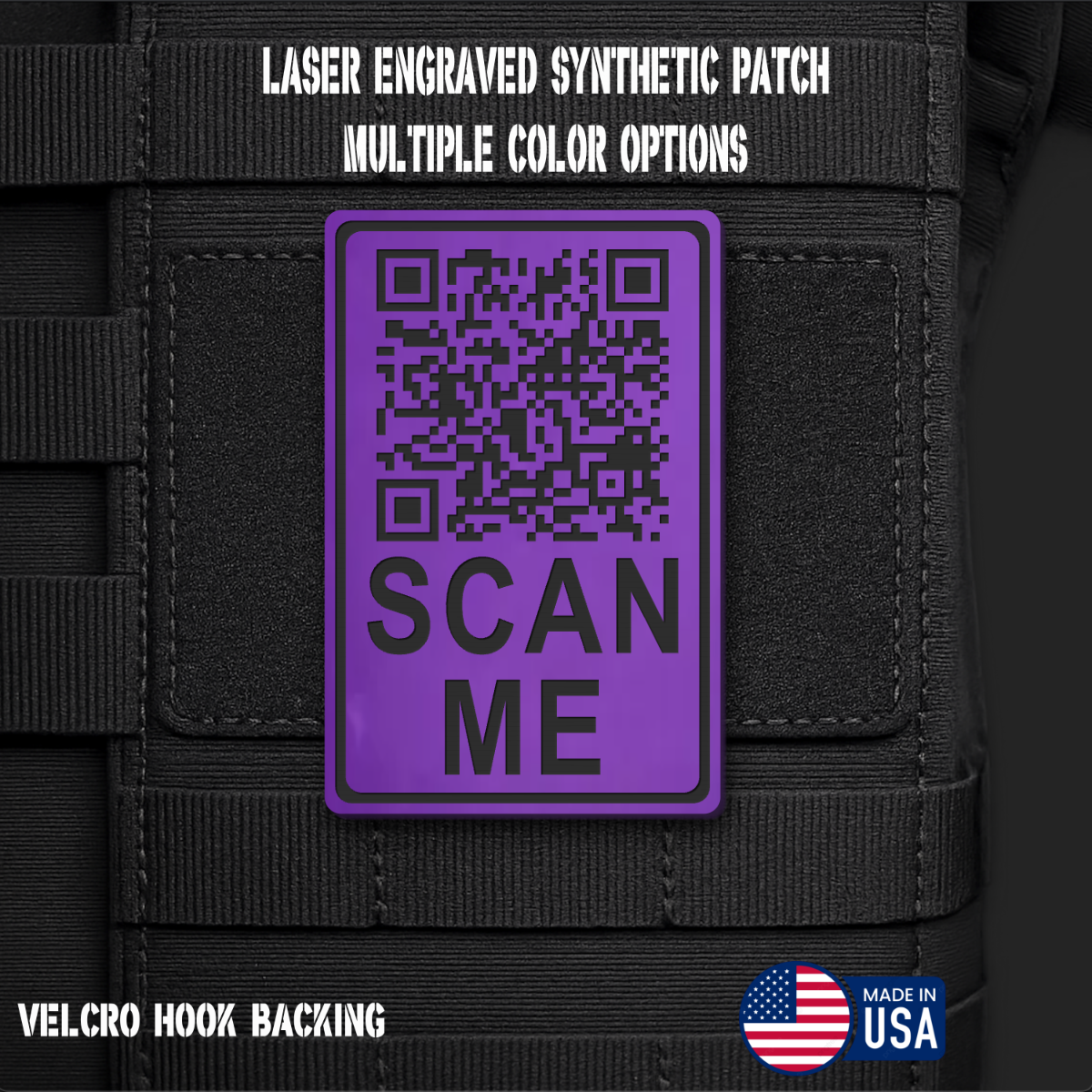 Scan Me Rick Roll Morale Patch | Made in USA | VELCRO® Brand Hook Backing