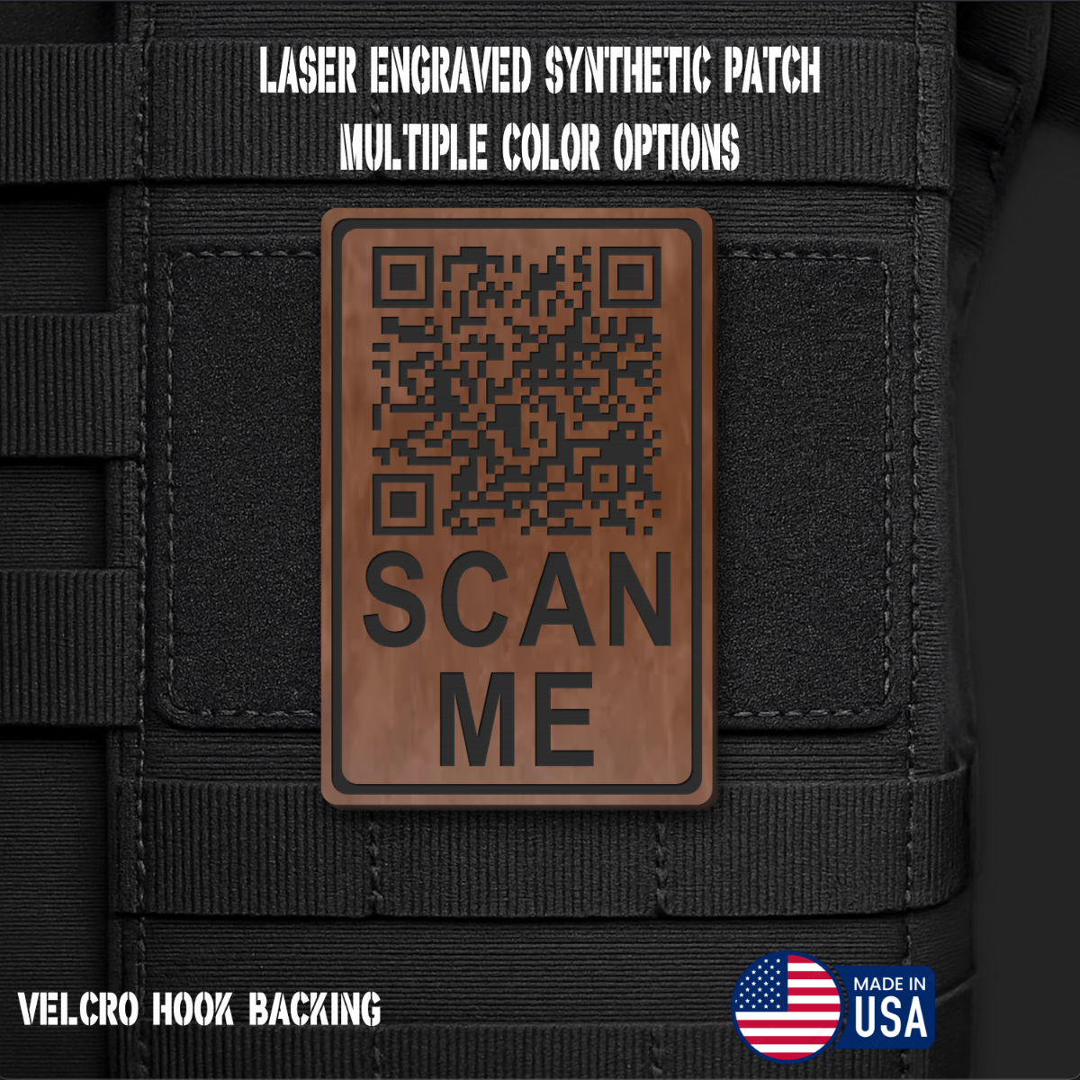 Scan Me Rick Roll Morale Patch | Made in USA | VELCRO® Brand Hook Backing