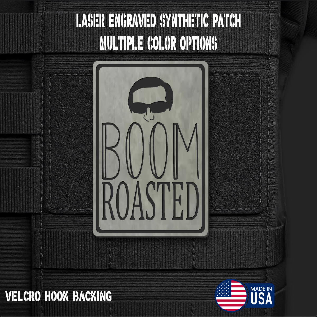Boom Roasted Morale Patch | Made in USA | VELCRO® Brand Hook Backing