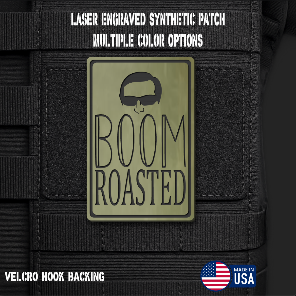 Boom Roasted Morale Patch | Made in USA | VELCRO® Brand Hook Backing