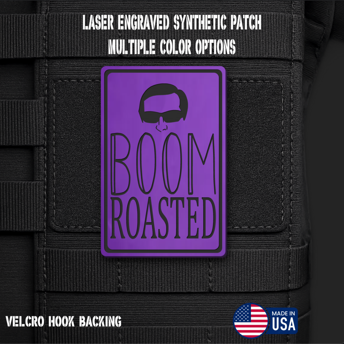 Boom Roasted Morale Patch | Made in USA | VELCRO® Brand Hook Backing