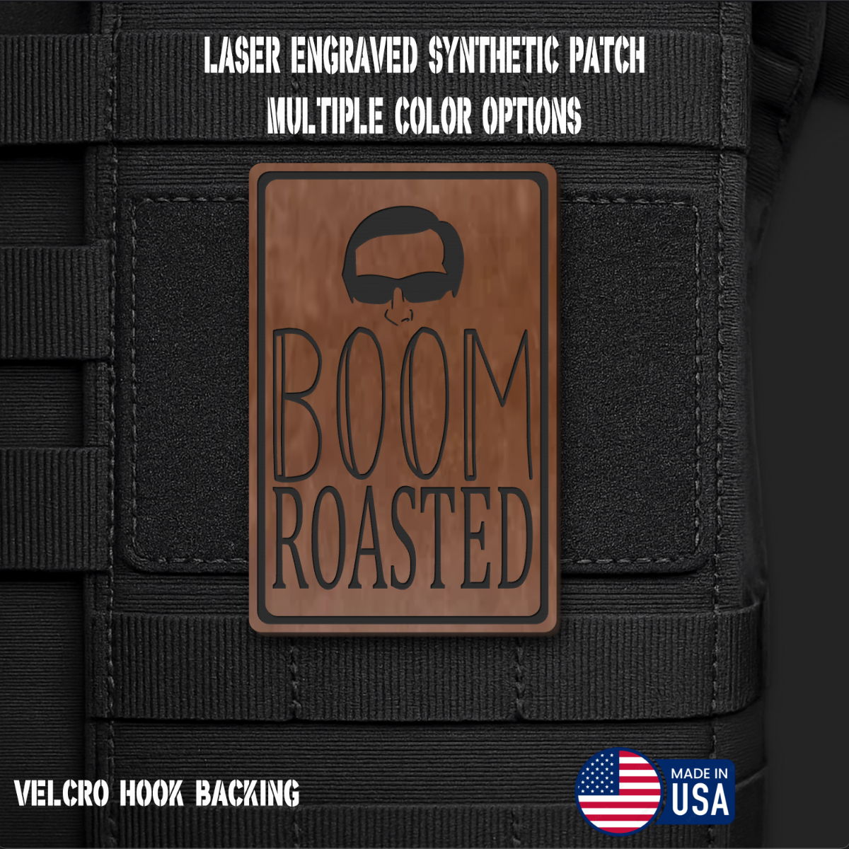 Boom Roasted Morale Patch | Made in USA | VELCRO® Brand Hook Backing