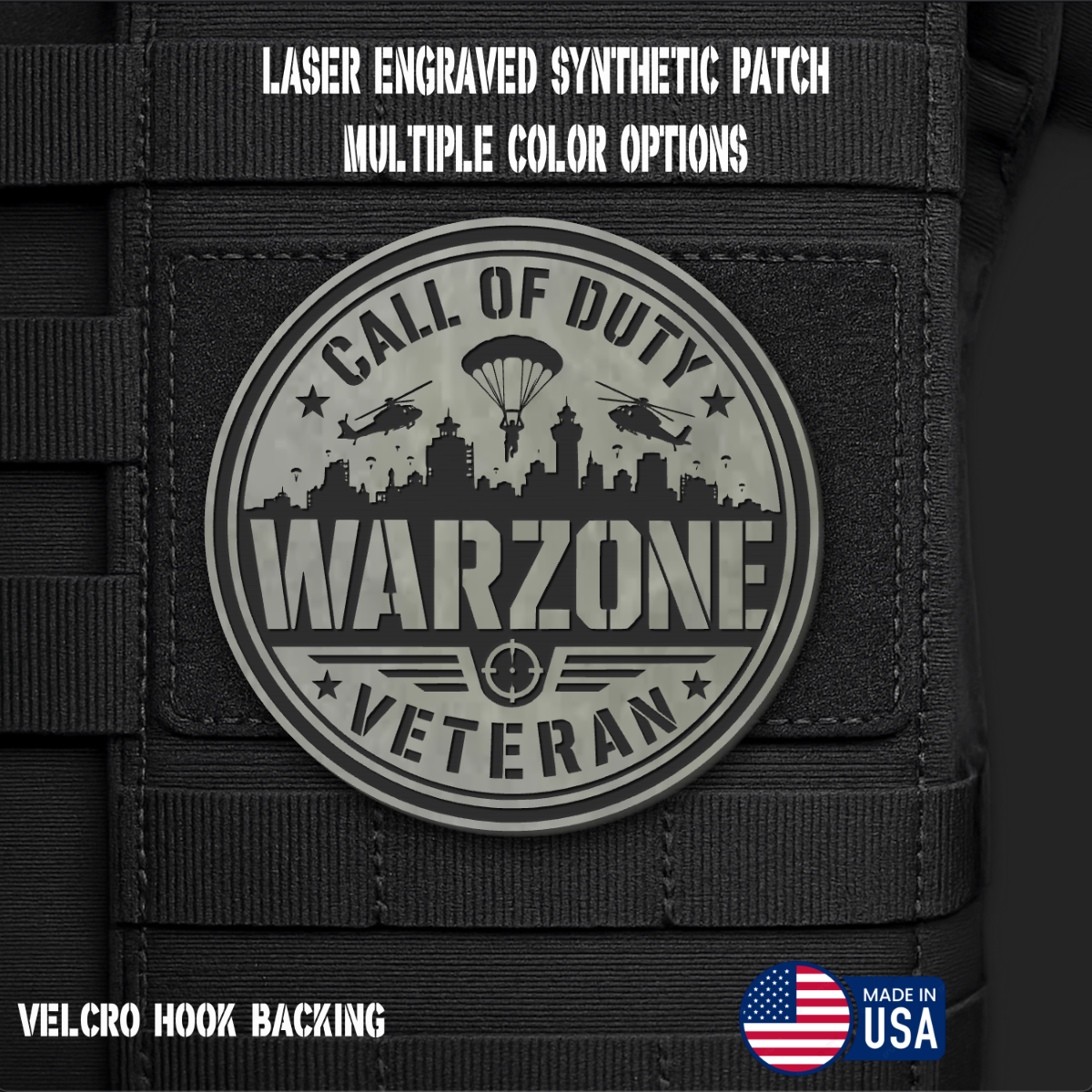 Call of Duty Warzone Veteran Morale Patch | Made in USA | VELCRO® Brand Hook Backing