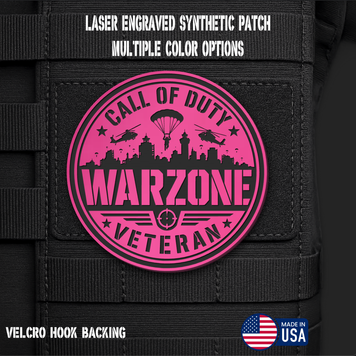 Call of Duty Warzone Veteran Morale Patch | Made in USA | VELCRO® Brand Hook Backing