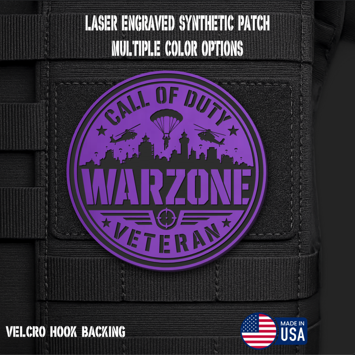 Call of Duty Warzone Veteran Morale Patch | Made in USA | VELCRO® Brand Hook Backing