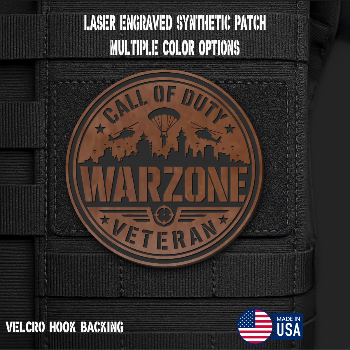 Call of Duty Warzone Veteran Morale Patch | Made in USA | VELCRO® Brand Hook Backing