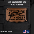 Rock Hard Caulking Services Funny Morale Patch | Made in USA | VELCRO® Brand Hook Backing