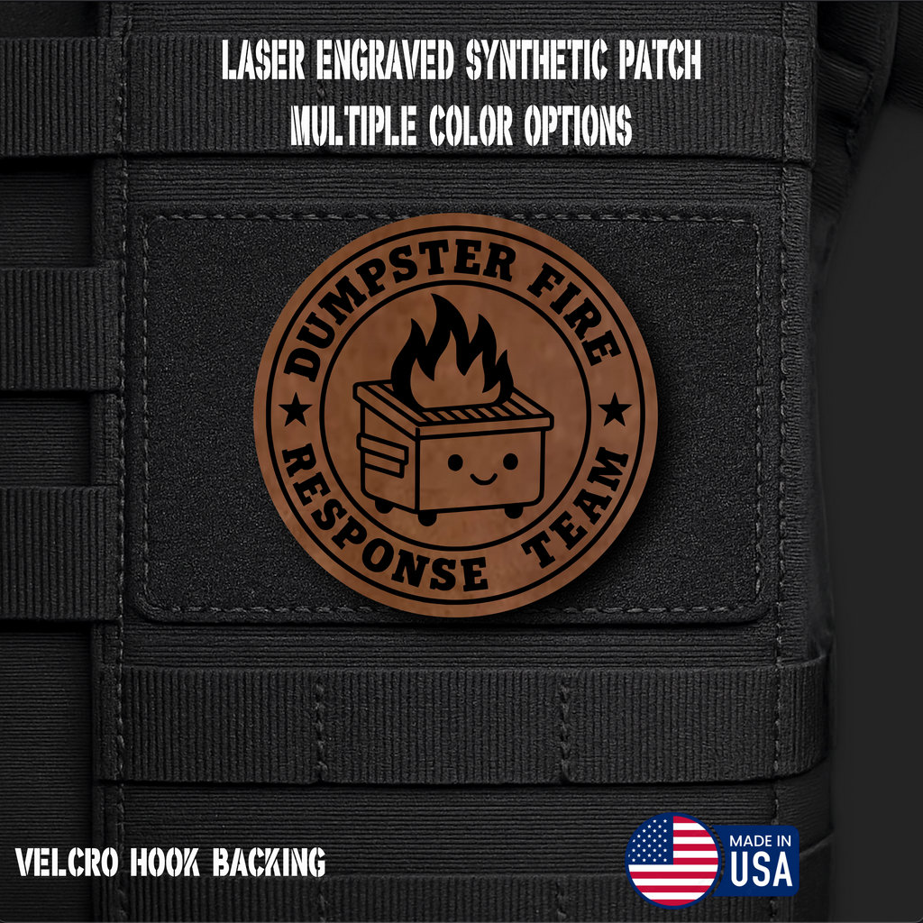 Dumpster Fire Response Team Funny Morale Patch | Made in USA | VELCRO® Brand Hook Backing