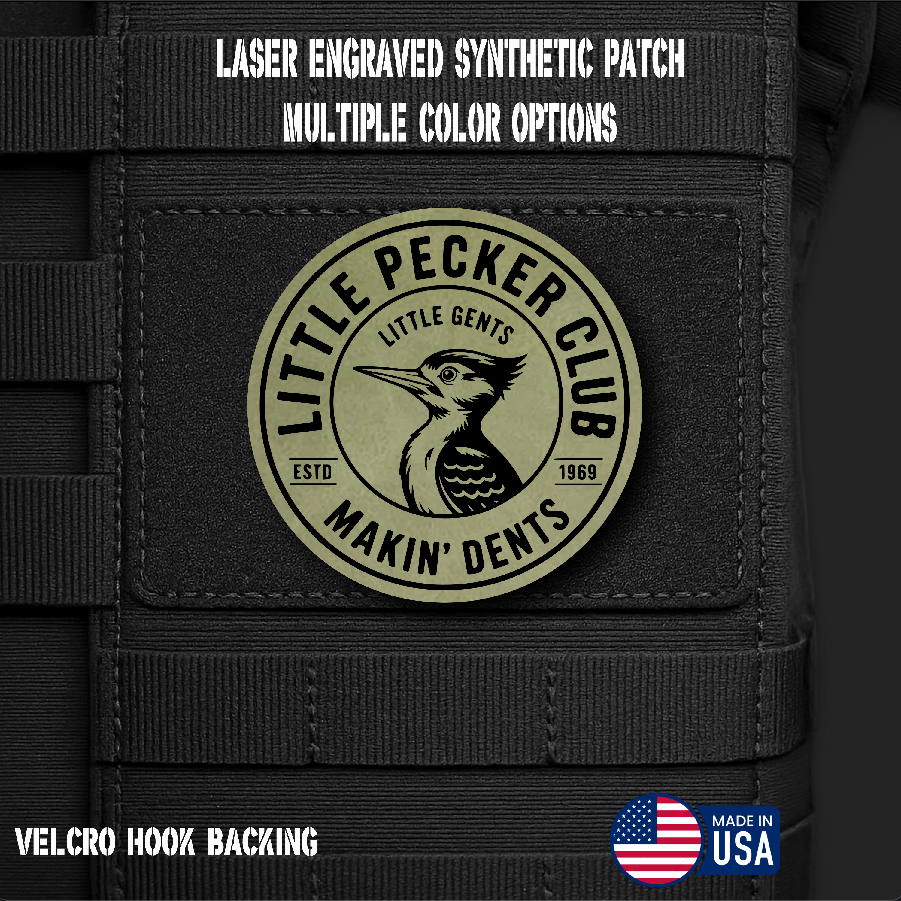 Little Pecker Club Funny Morale Patch | Made in USA | VELCRO® Brand Hook Backing