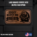 Soggy Beaver BBQ (Option 1) Funny Morale Patch | Made in USA | VELCRO® Brand Hook Backing