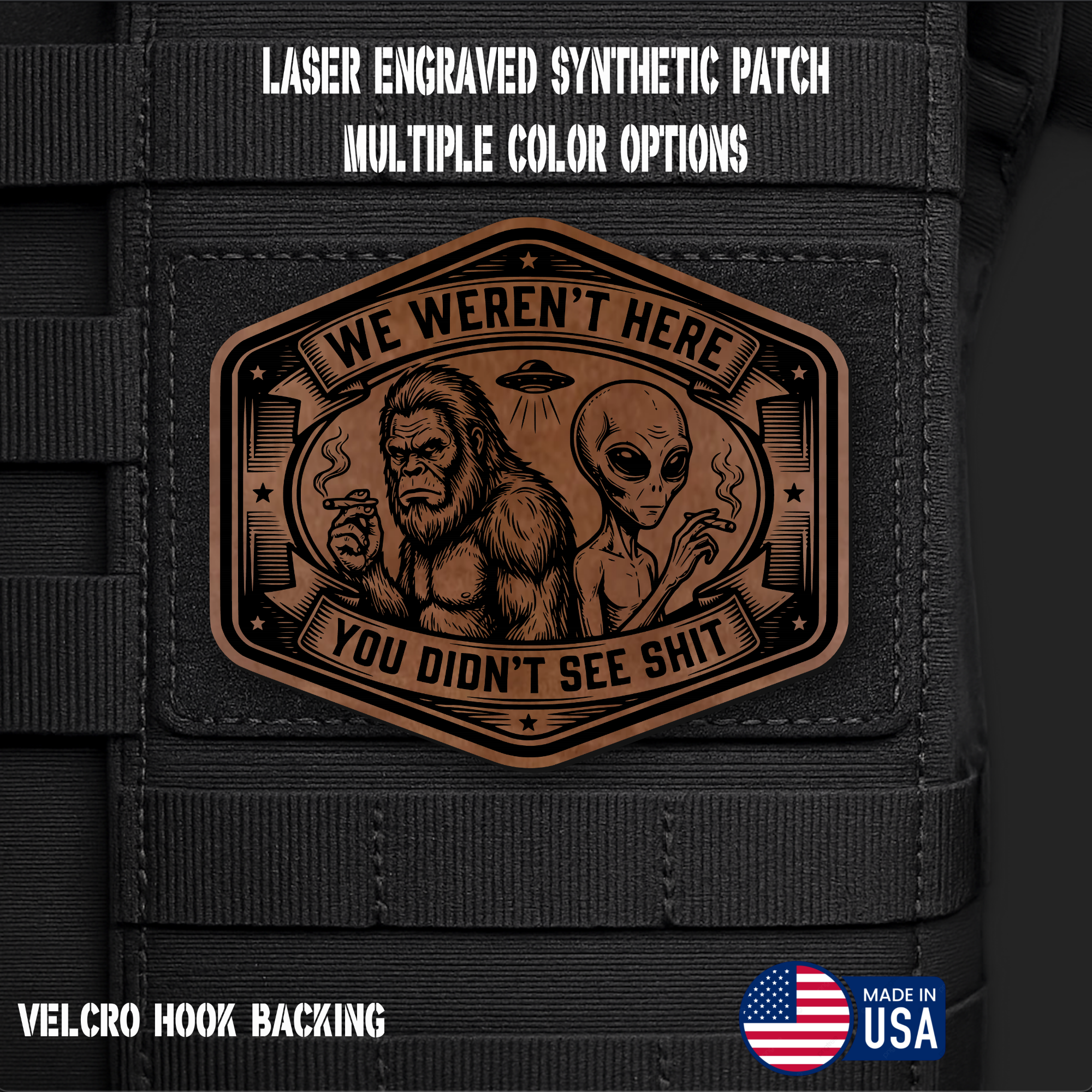 We Weren't Here - You Didn't See Shit Funny Morale Patch | Made in USA | VELCRO® Brand Hook Backing